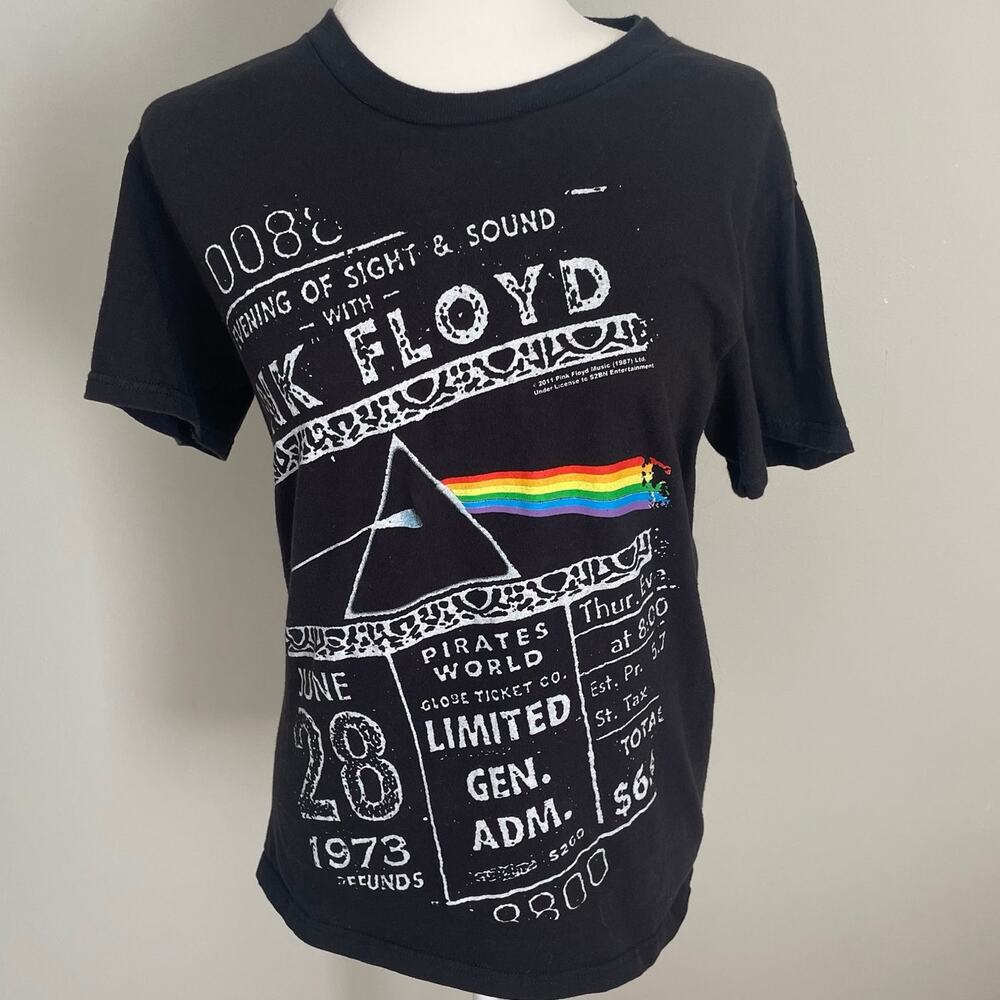 Pink Floyd Graphic T-Shirt Sz S Dark Side Of The Moon World Tour 1973 Black